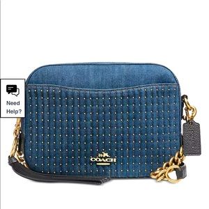 Coach Denim Studded Crossbody Bag